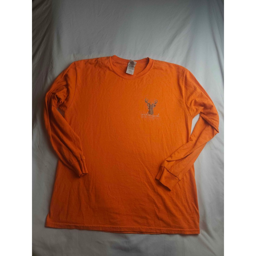 Girlie Girl Originals Orange Deer Camo Southern Long Sleeve T-Shirt Large